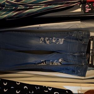 torrid Bombshell Distressed Medium Blue Skinny Jeans